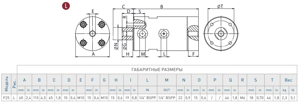 Пневматический поршневый вибратор OLI F25